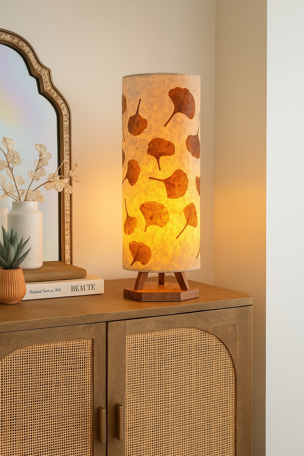 Seasonal Mayflower Leaf Table Lamp