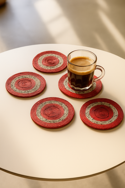 Handcrafted Paper Coasters (Set Of 6)
